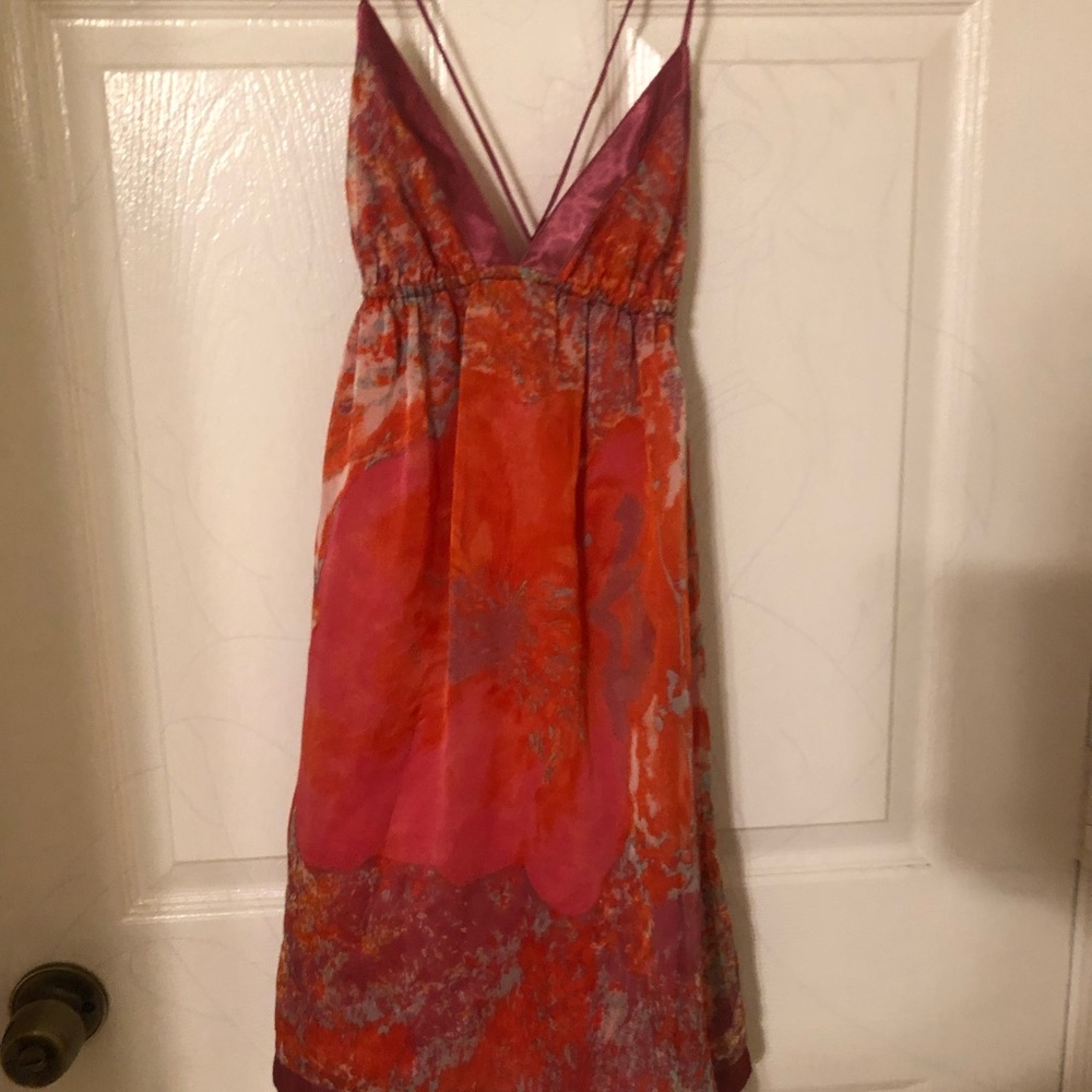 Forever 21 silk flower dress size small